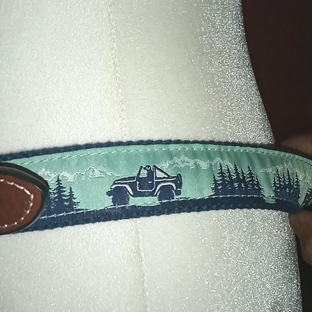 Simply Southern Belt with Jeeps, Blue and Turquoise, size 36